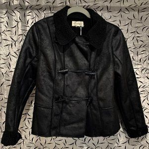 Boutique XXI Vegan Pleather Shearling Jacket
